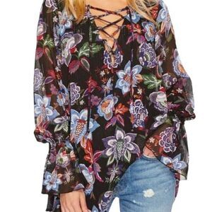 Show Me Your Mumu Perveen Pirate Lace Up Tunic Women's Tunic Blouse‎ Siz…
